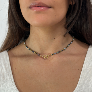 Ayla blue pearl necklace