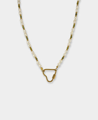 Heart Peli Green Beaded necklace