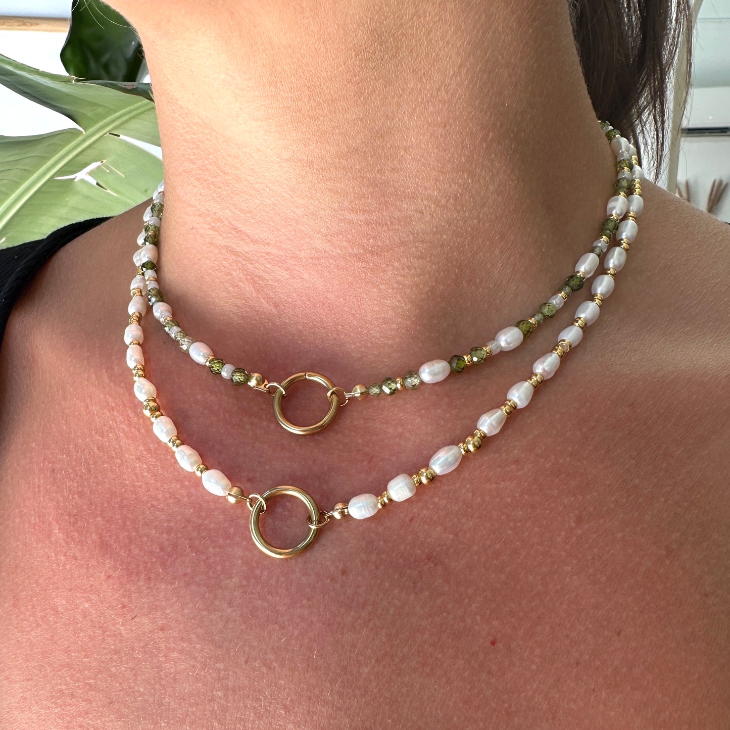 Handmade Golden Pearl necklace