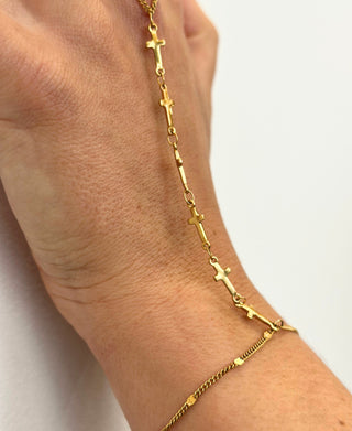 Crossline Hand Chain - Gold