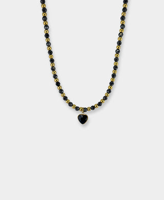 Fever Heart Black Stone Necklace