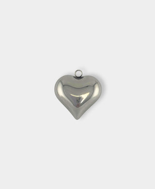 Full Heart Charm - Silver