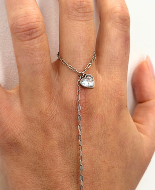 Heartline Hand Chain - Silver