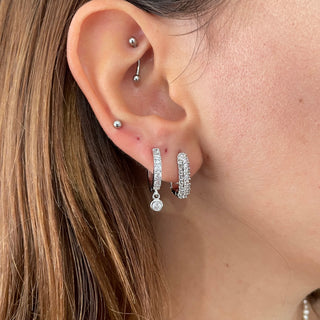 Zircon Sparkle Hoops Silver