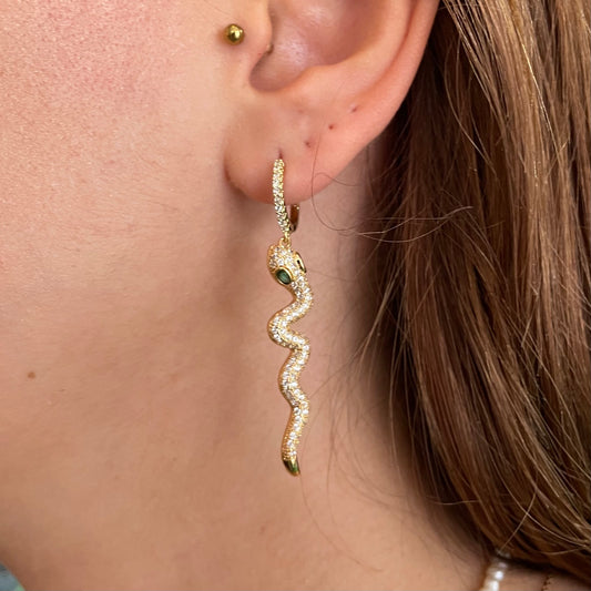Sparkly Snake Hoops