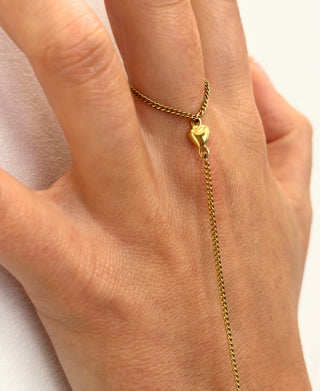 Cadena de mano con microflujo de corazón - Oro