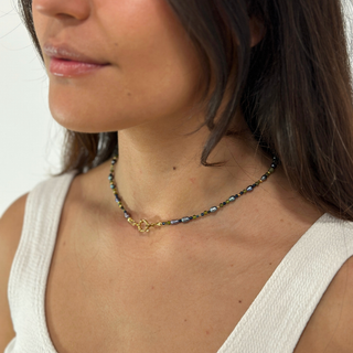 Ayla blue pearl necklace