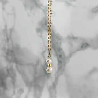 Double pearl necklace