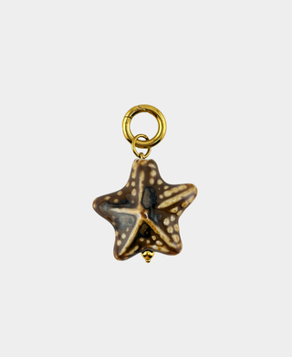 Brown Glazed Star Charm