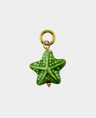 Green Ceramic Start Charm