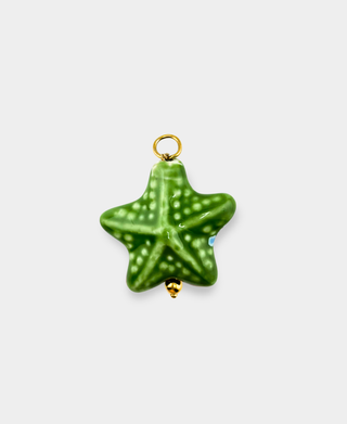 Green Ceramic Start Charm