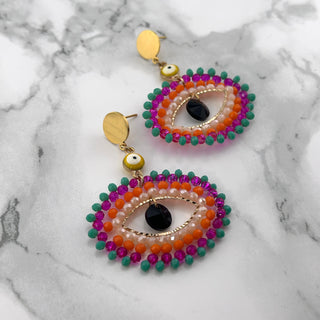 Multicolor Evil eye earrings