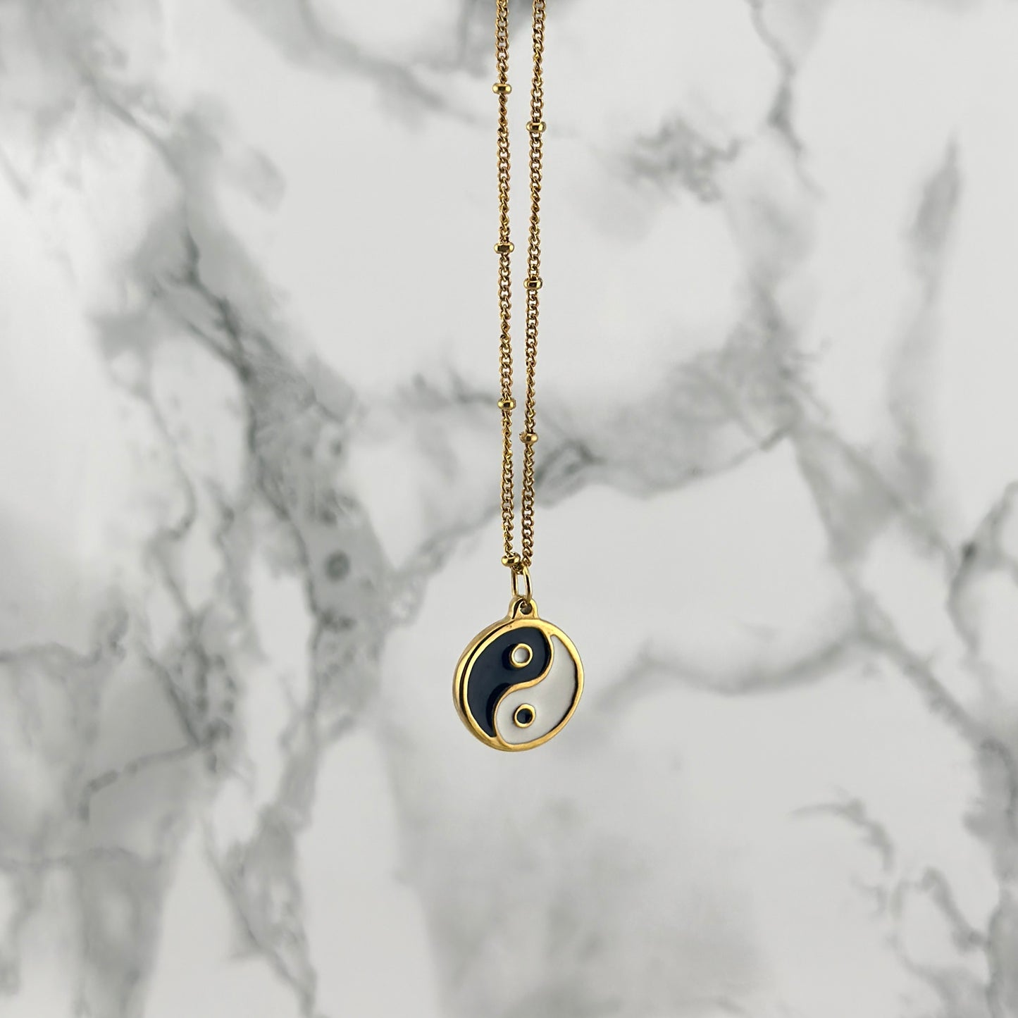 Ying Yang Black Necklace