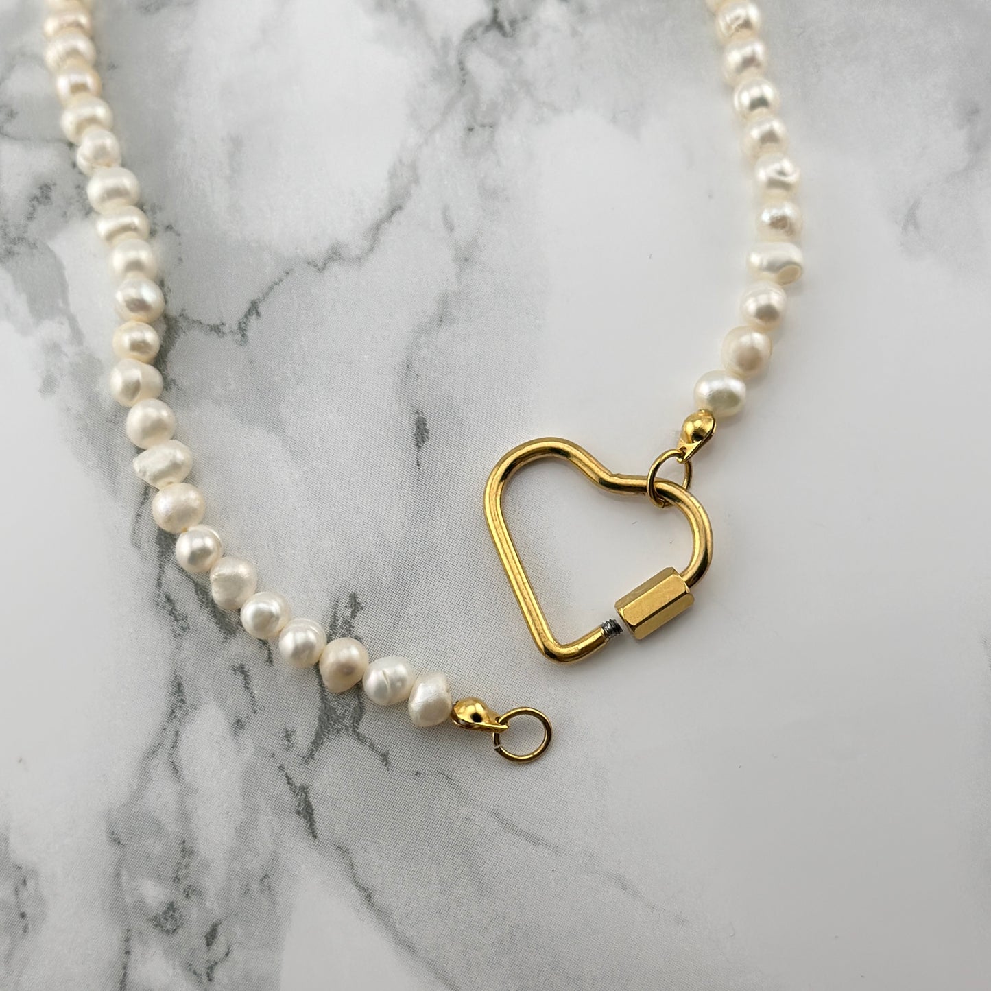 Golden Heart Pearl necklace