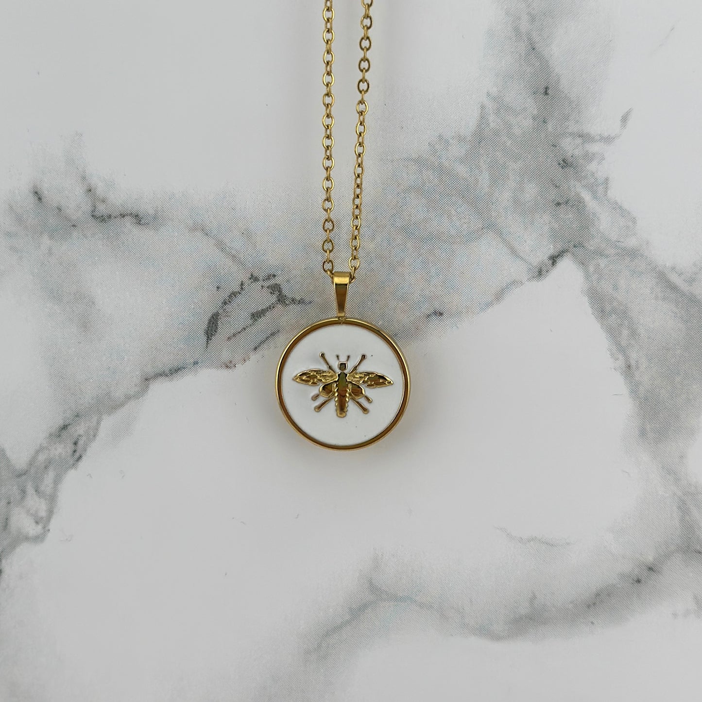 White Bee necklace