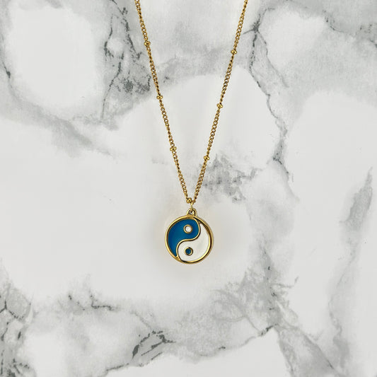 Ying Yang Blue Necklace
