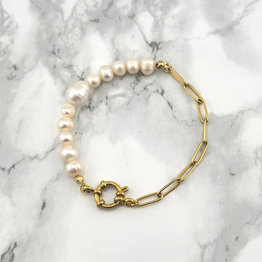 Chain Pearls Bracelet