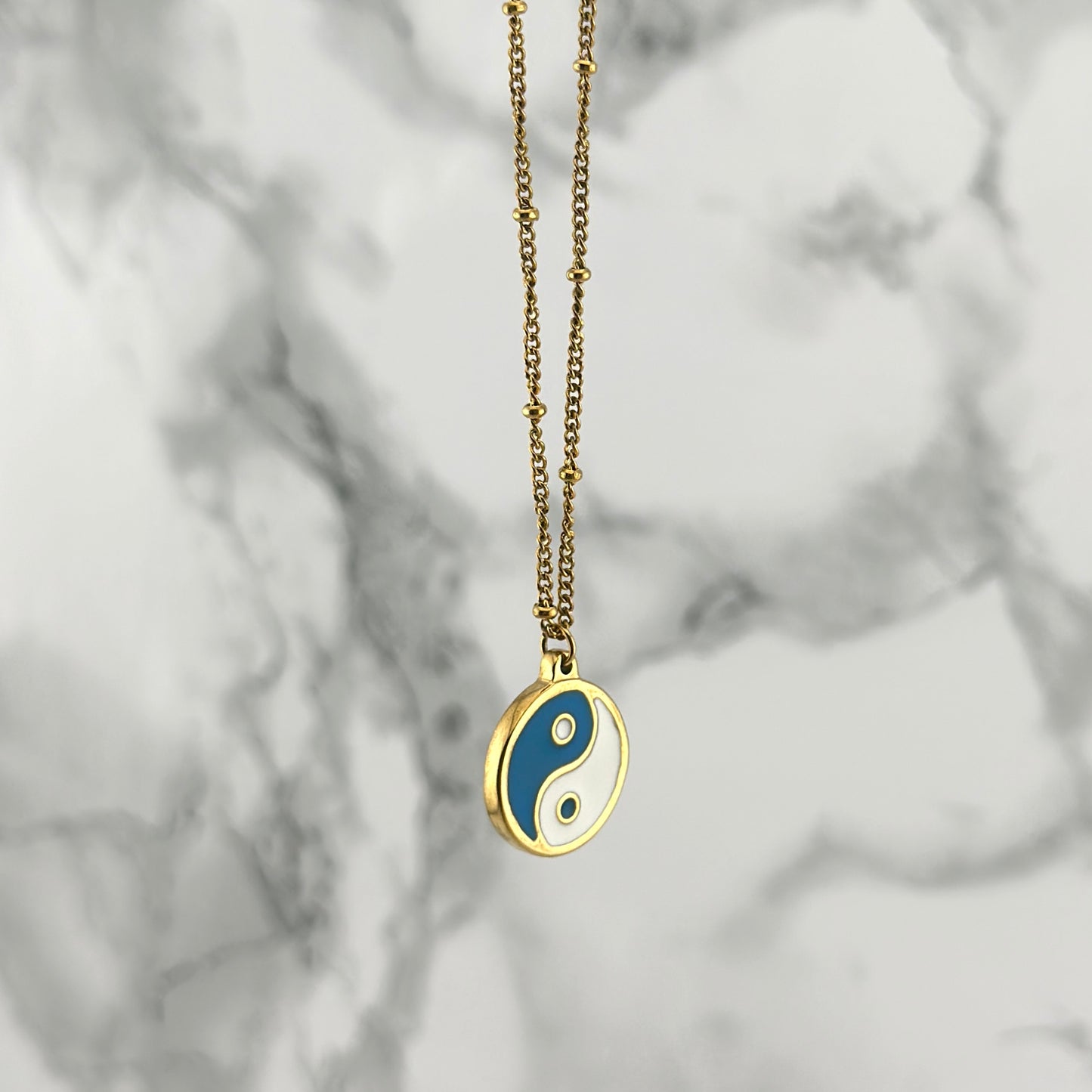 Ying Yang Blue Necklace
