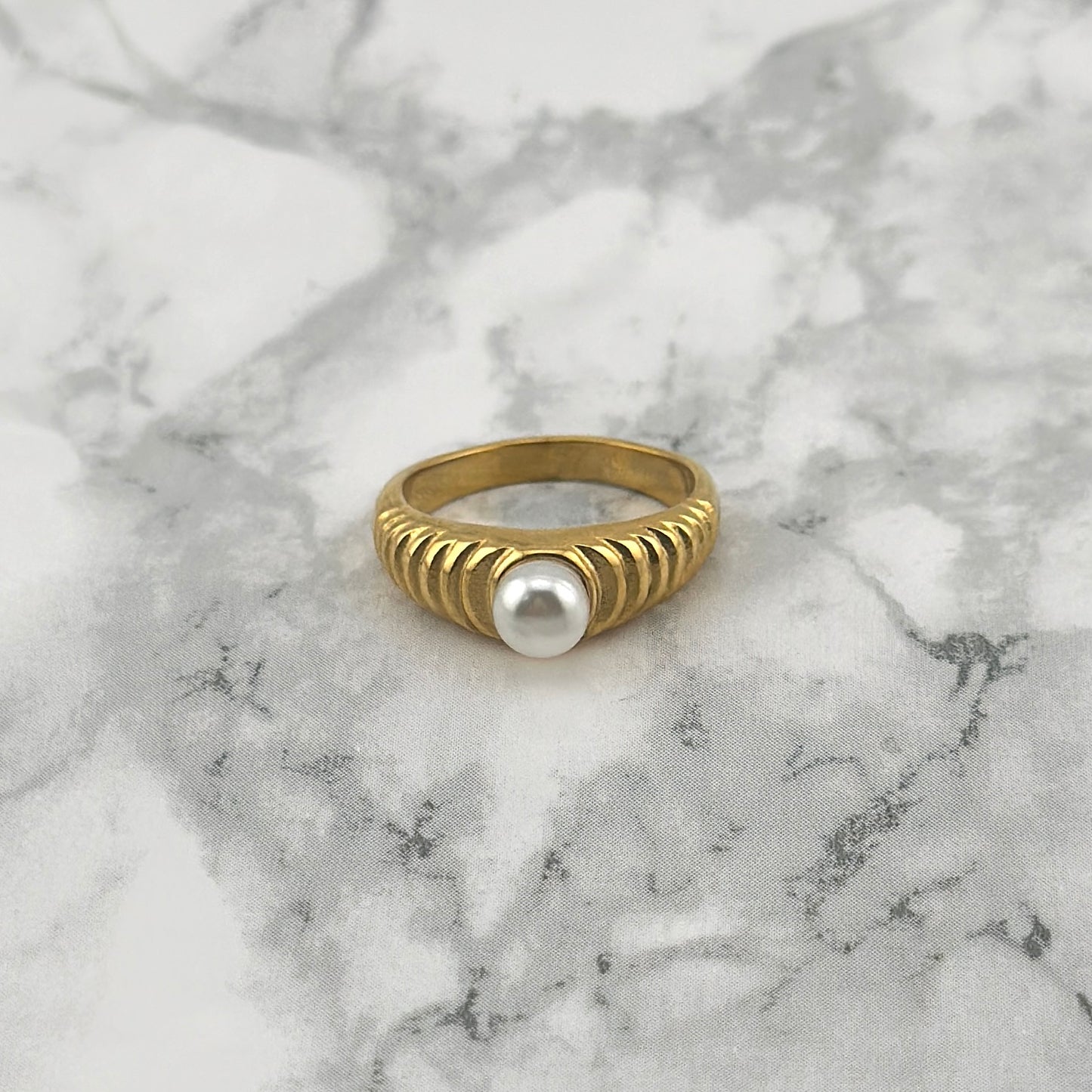 Pearl Carved Ring