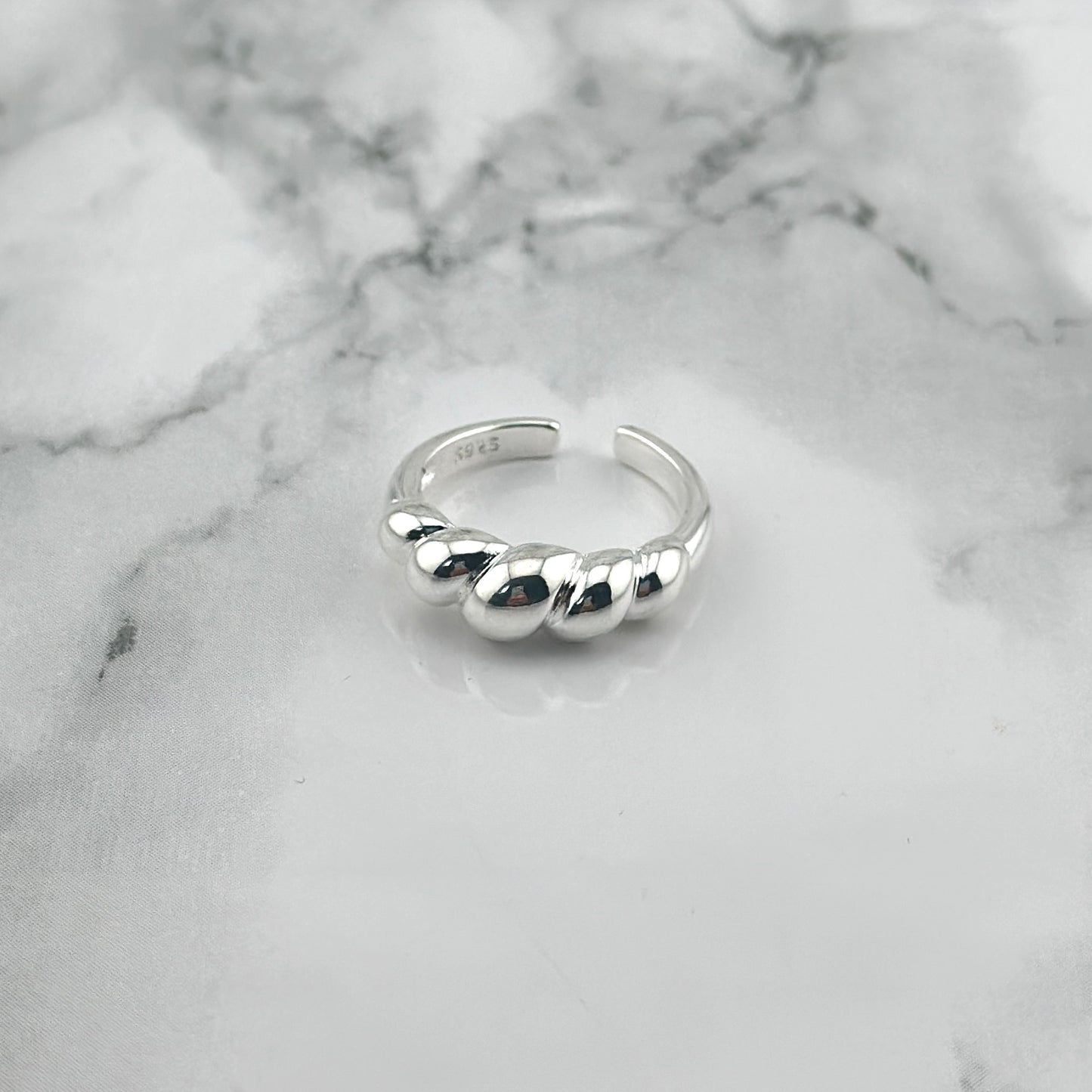 Silver croissant Ring