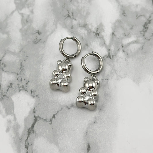 Silver Bear Earrings
