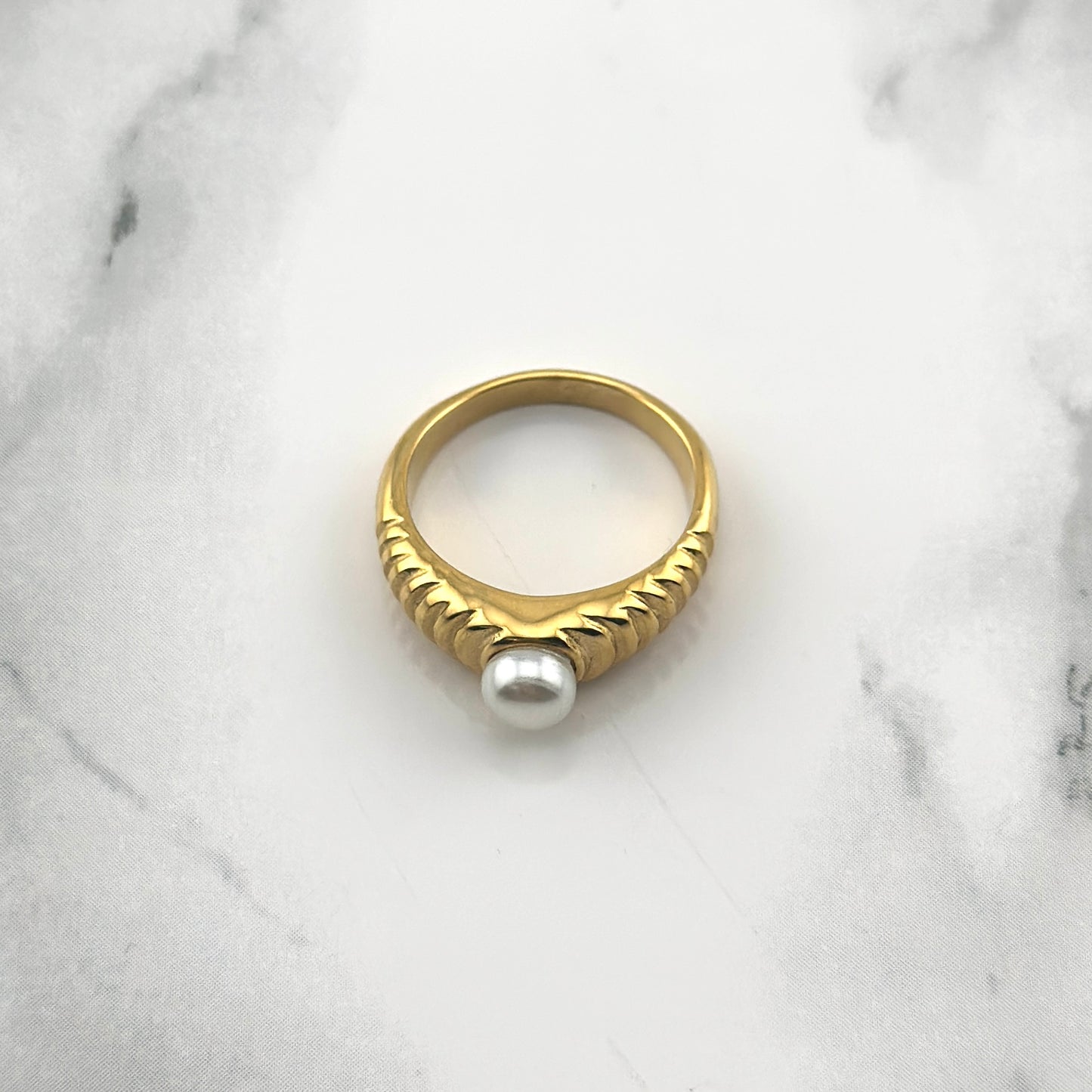 Pearl Carved Ring