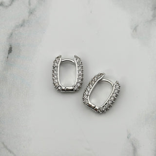 Zircon Sparkle Hoops Silver