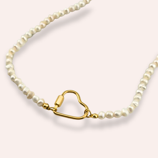 Golden Heart Pearl necklace