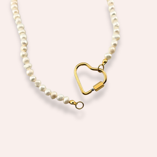 Golden Heart Pearl necklace