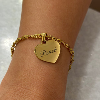 Engraved heart bracelet