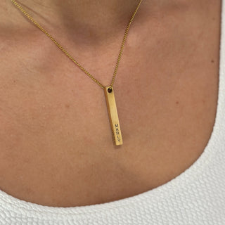 Engraved bar necklace