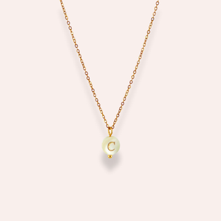 Pearl initial necklace