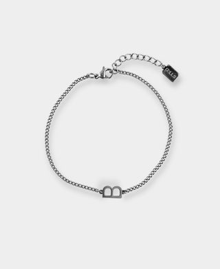 Thin Initial Bracelet - Silver