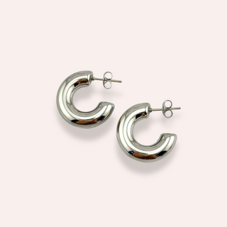 Silver Mini Chunk hoops