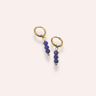 Tiny purple beads Hoops