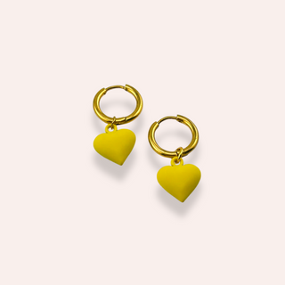 Yellow heart hoops