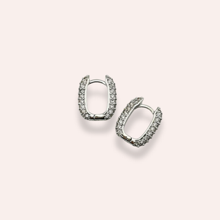 Zircon Sparkle Hoops Silver