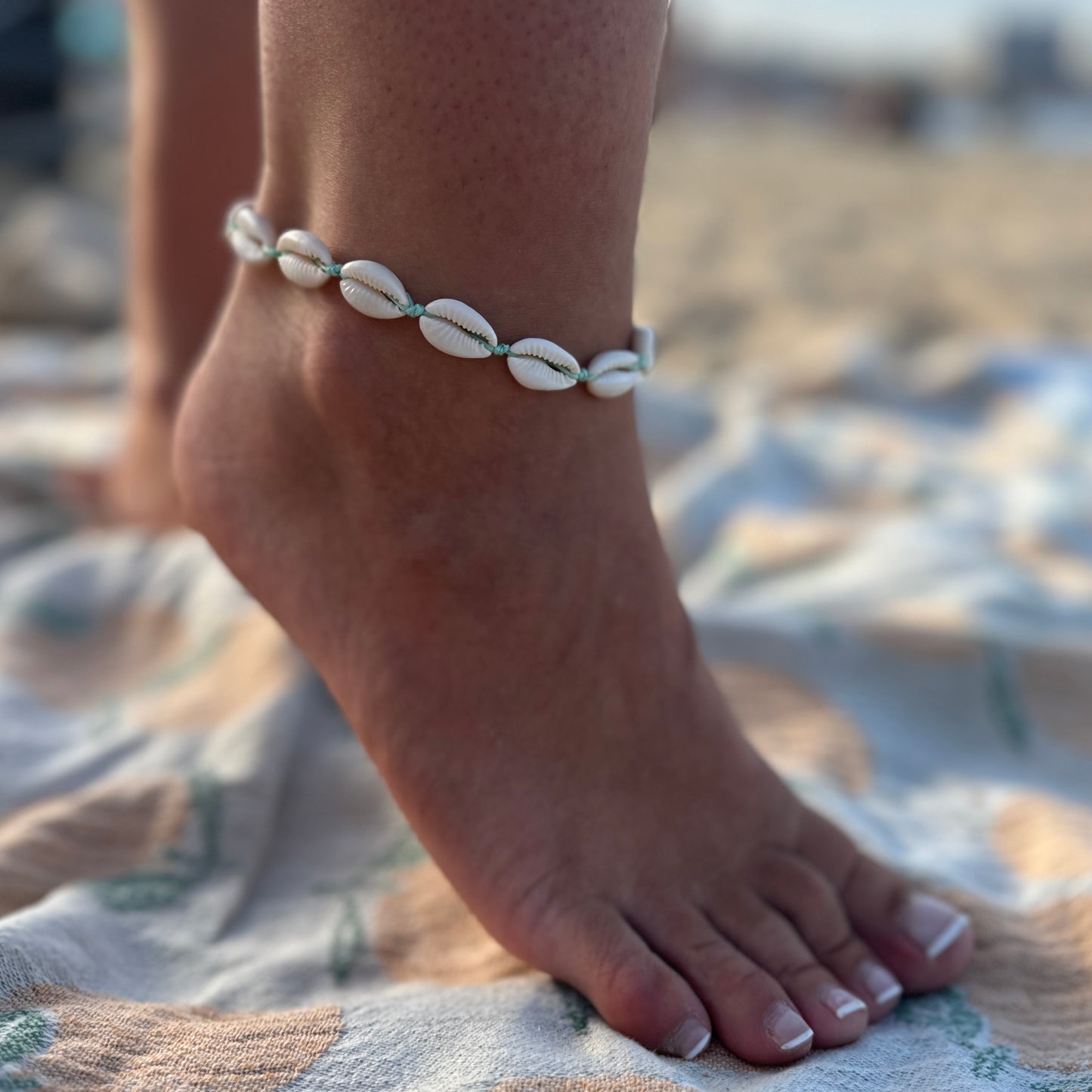 Blue shell bracelet & anklet