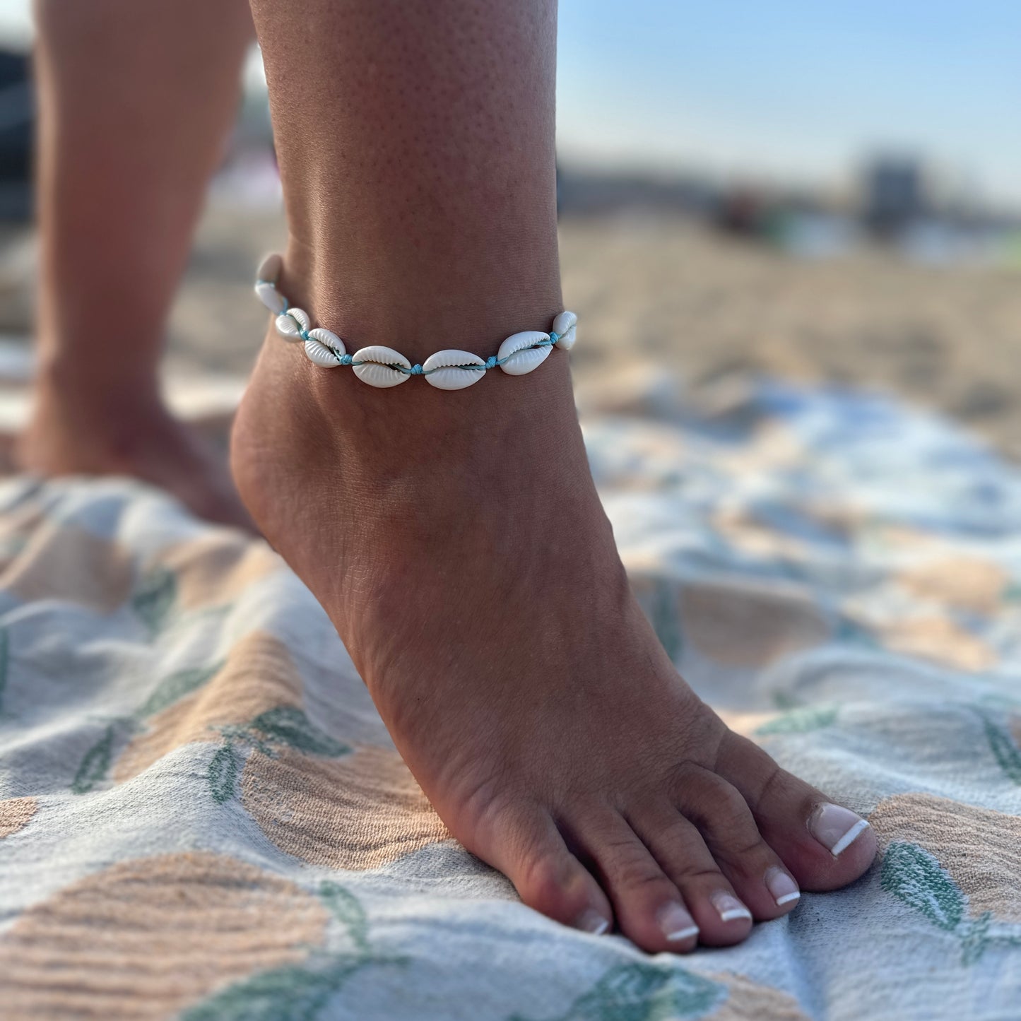 Turquoise shell bracelet & anklet