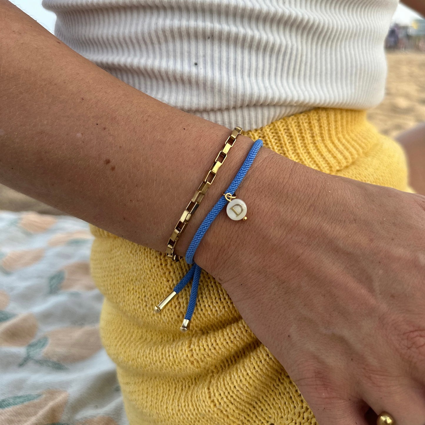 Blue bracelet custom Letter