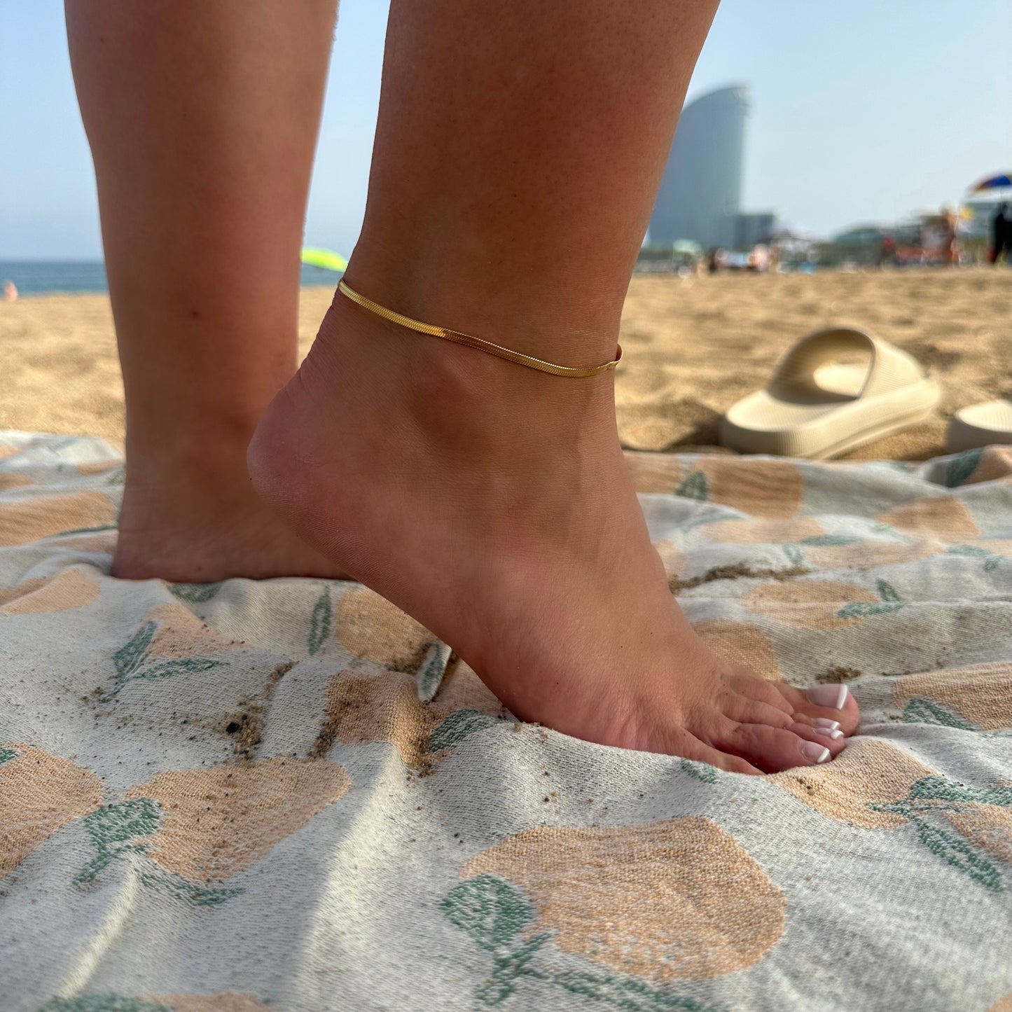 Golden snake anklet