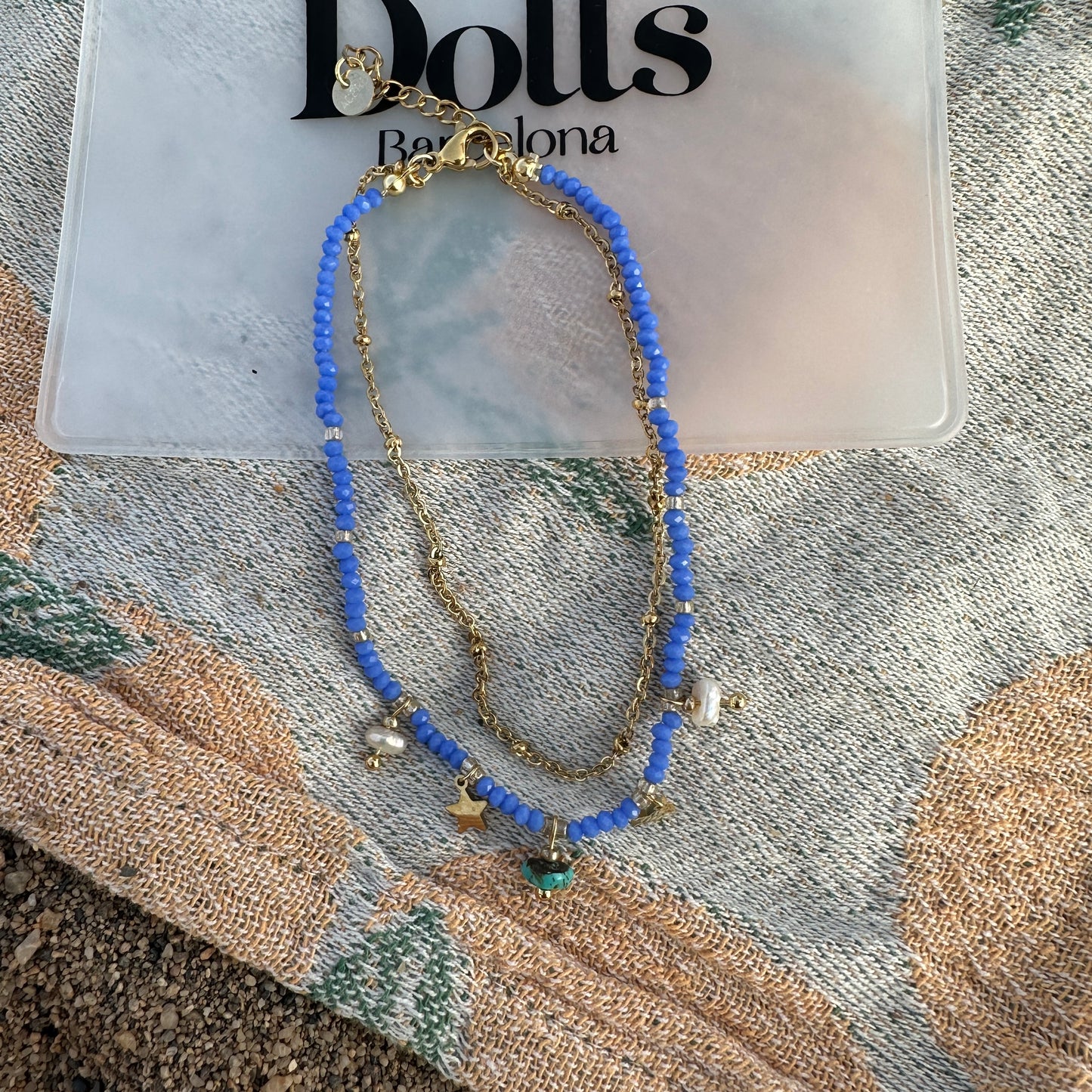 Blue beads anklet