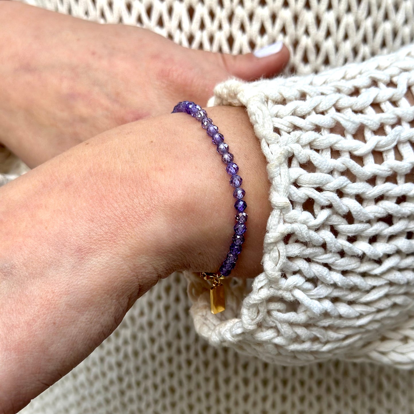 Purple beaded bracelet
