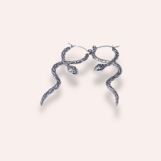 Silver Snake Earrings