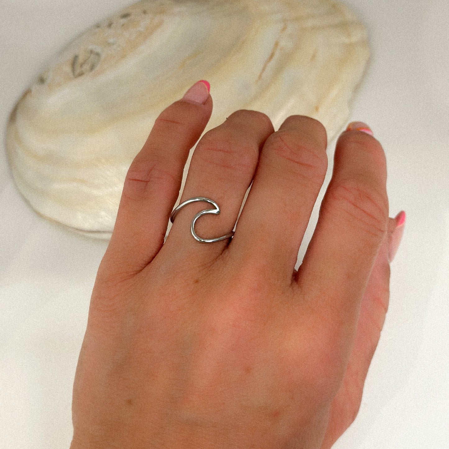 Silver wave ring