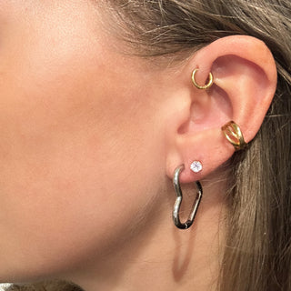 Silver Hearty hoops